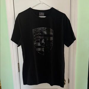 Porsche Crest Essential Black Tonal Short Sleeve Sportscar T-Shirt Size Med